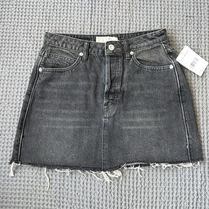 Free People | Washed Black Denim Skirt